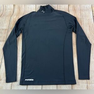 Mens Under Armour Coldgear Mock Compression Shirt Black Base Layer Size XL